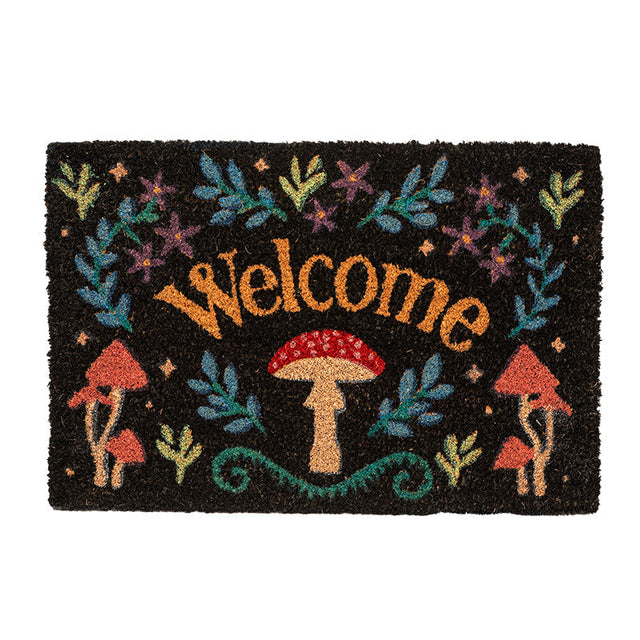 23.5" Welcome Mushroom Doormat - Magick Magick.com