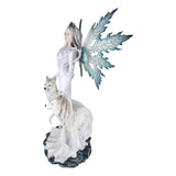 23.75" Fairy Statue - Fairy with White Wolves - Magick Magick.com