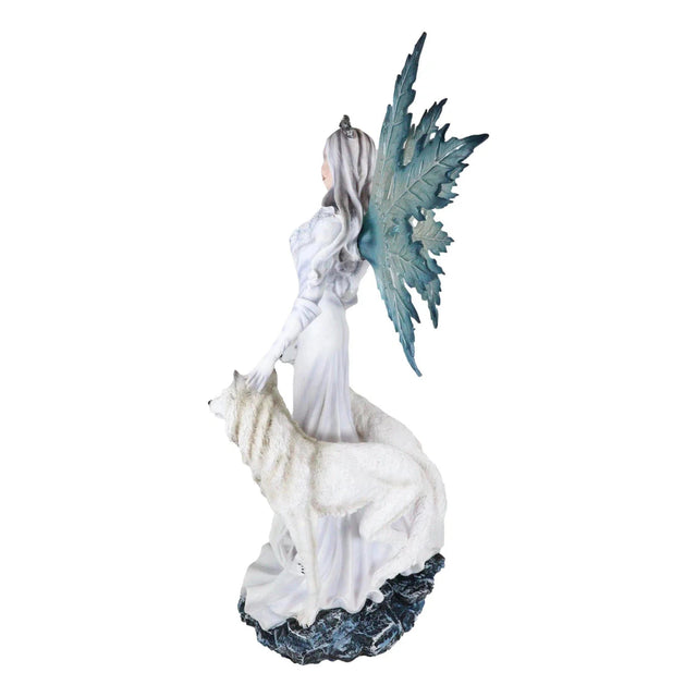 23.75" Fairy Statue - Fairy with White Wolves - Magick Magick.com