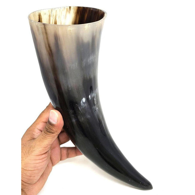 24 oz Authentic Medieval Viking Drinking Horn (Handcrafted with Leather Frog) - Magick Magick.com