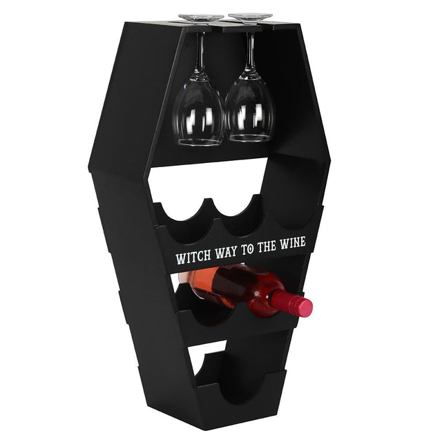 24.5" Coffin Wine Wall Shelf Rack - Magick Magick.com