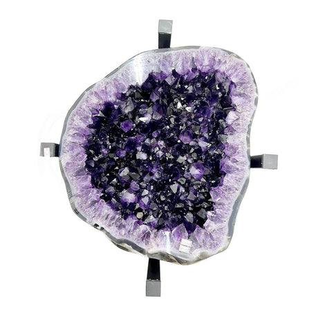 25" x 22" x 17" Amethyst Geode Table with Stainless Steel Base (157.41 lbs) - Magick Magick.com