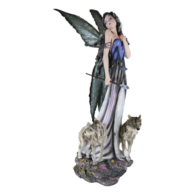 27.5" Fairy Statue - Fairy with Wolves - Magick Magick.com