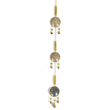 29" Tree of Life Brass Wind Chime with Beads - Magick Magick.com