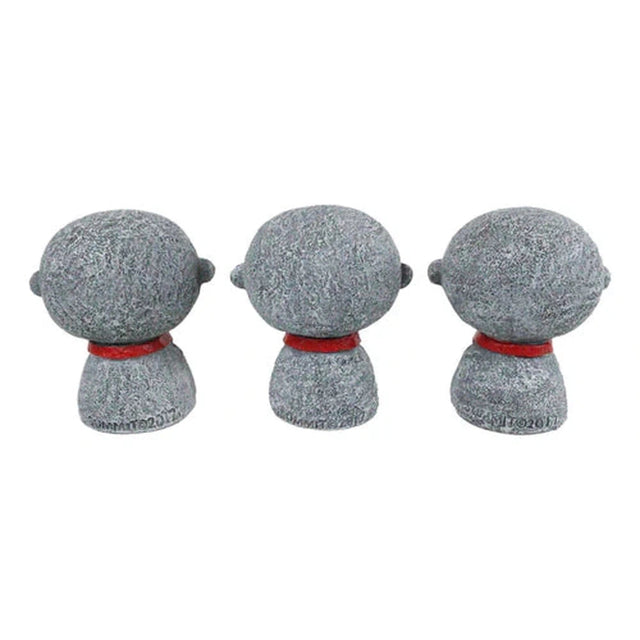 2.5" Mini Jizo Monk Statues (Set of 3) - Magick Magick.com