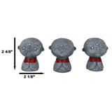 2.5" Mini Jizo Monk Statues (Set of 3) - Magick Magick.com