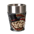 2.6" Stainless Steel / Resin Shot Glass - Love Never Dies Skeletons - Magick Magick.com