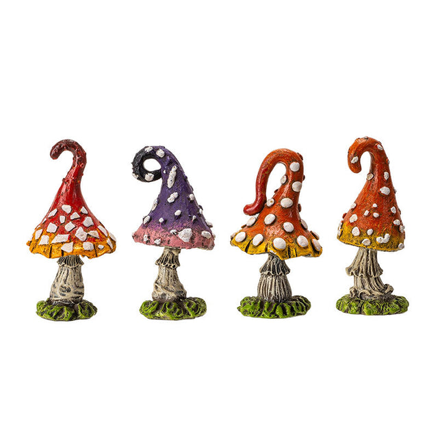 2.7" Magic Mushroom Statues (Set of 4) - Magick Magick.com