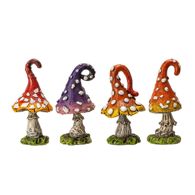 2.7" Magic Mushroom Statues (Set of 4) - Magick Magick.com