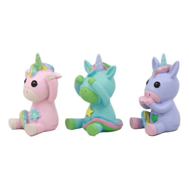 2.75" See, Speak, Hear No Evil Unicorns (Set of 3) - Magick Magick.com