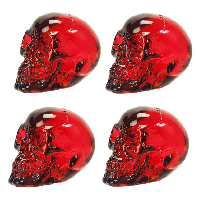 2.75" Translucent Red Skull Statue (Pack of 4) - Magick Magick.com