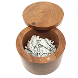 2.75" x 3.80" Acacia Wood Cylinder Storage Box - Magick Magick.com