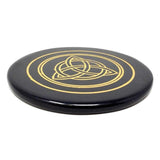 3" Black Agate Altar Tile - Triquetra - Magick Magick.com