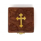 3" Cross Inlaid Wooden Box - Magick Magick.com