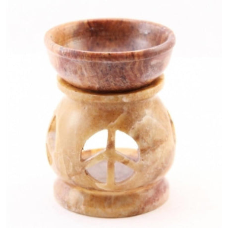 3" Peace Carved Soapstone Oil Aroma Lamp - Magick Magick.com