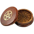 3" Pentagram Herb Grinder with Brass Inlay - Magick Magick.com