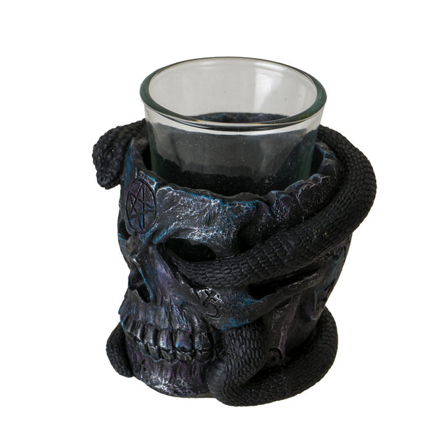 3" Resin Shot Glass - Skull and Snake - Magick Magick.com