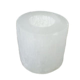 3" Selenite Cylinder Tealight Candle Holder - Magick Magick.com