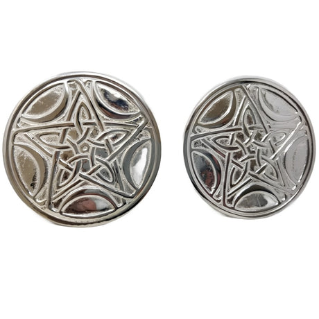 3" Silver Plated Solid Brass Pentagram Moon Altar Tile - Magick Magick.com
