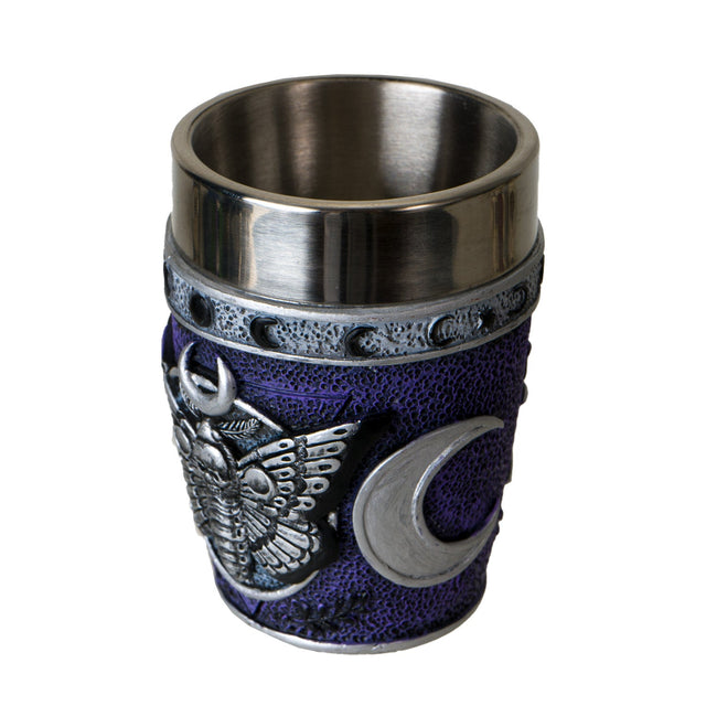 3" Stainless Steel / Resin Shot Glass - Death Moth - Magick Magick.com