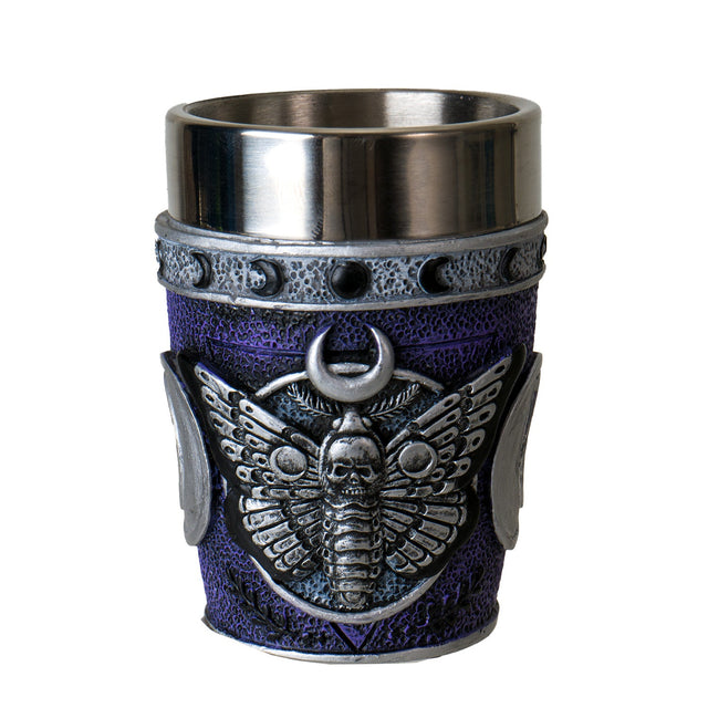 3" Stainless Steel / Resin Shot Glass - Death Moth - Magick Magick.com