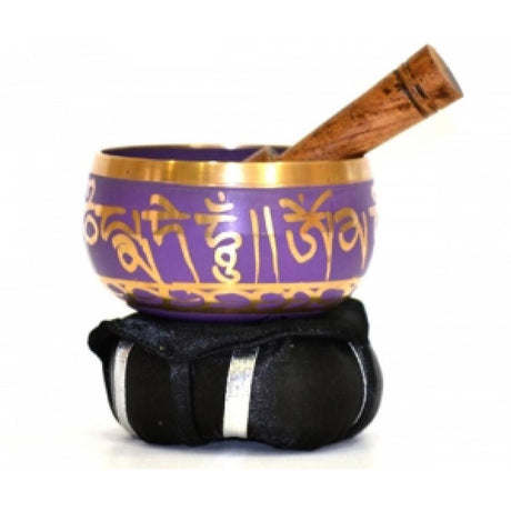 3" Tibetan Singing Bowl with Cushion - Violet - Magick Magick.com