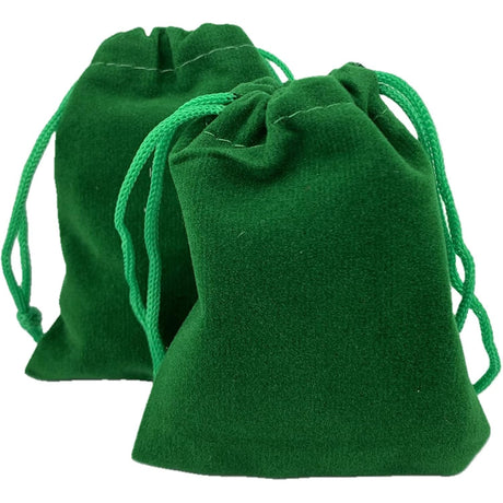 3" x 4" Unlined Velvet Bag - Green - Magick Magick.com