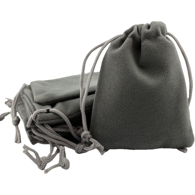 3" x 4" Unlined Velvet Bag - Grey - Magick Magick.com