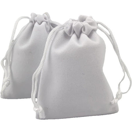 3" x 4" Unlined Velvet Bag - White - Magick Magick.com