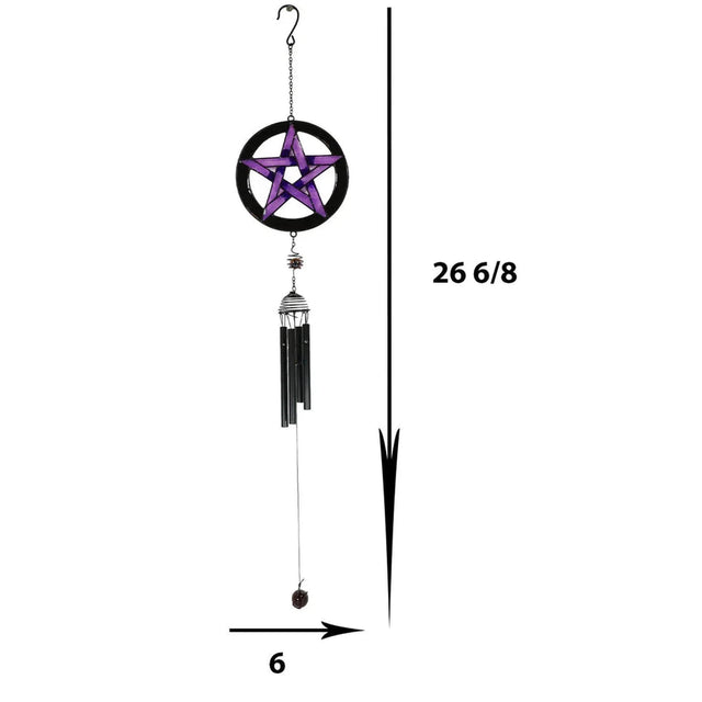 31" Purple Pentagram Wind Chime - Magick Magick.com