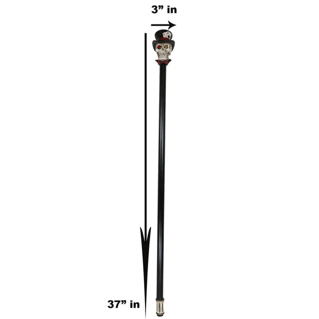 36.75" Walking Cane - Poker Skull - Magick Magick.com