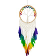 37" Boho Wooden Bead Tree with Macrame & Chakra Feathers - Magick Magick.com