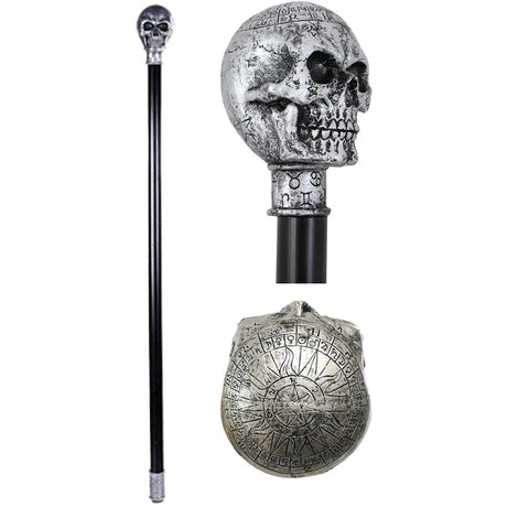 37" Walking Cane - Astrology Skull - Magick Magick.com