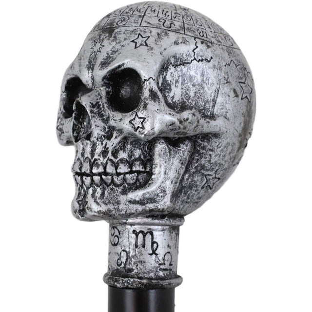 37" Walking Cane - Astrology Skull - Magick Magick.com