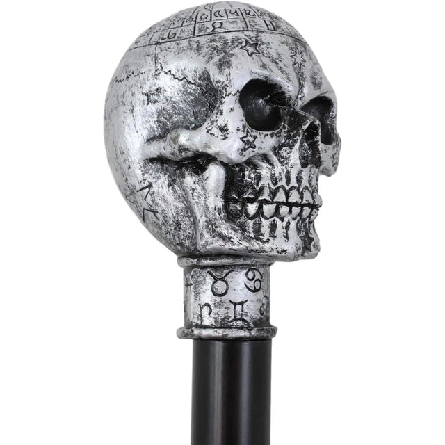 37" Walking Cane - Astrology Skull - Magick Magick.com