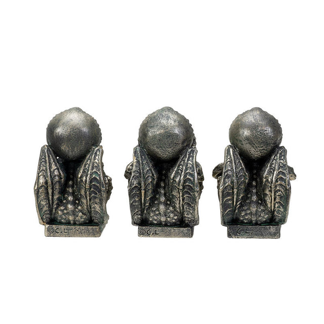 3.25" Sitting Cthulhu Statue Set - See, Hear, Speak No Evil (Set of 3) - Magick Magick.com