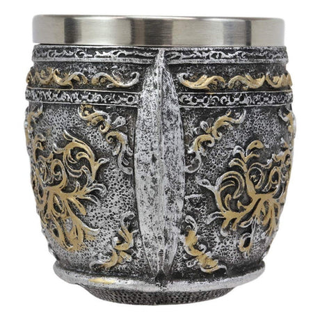 3.25" Stainless Steel Resin Mug - Armoured Skull - Magick Magick.com