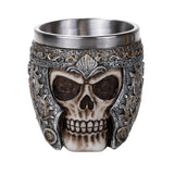 3.25" Stainless Steel Resin Mug - Armoured Skull - Magick Magick.com