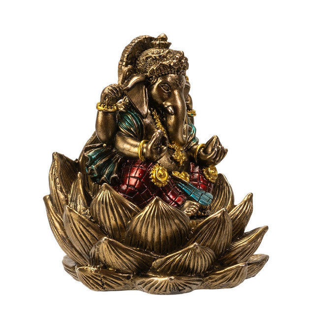 3.3" Ganesha on Lotus Statue - Magick Magick.com