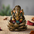 3.3" Ganesha on Lotus Statue - Magick Magick.com