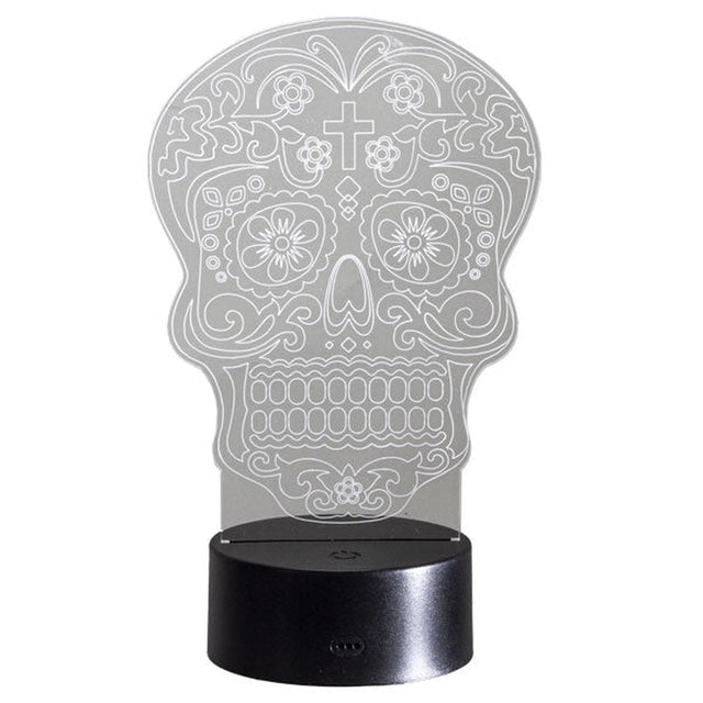 3.35" Day of the Dead Floral Skull 3D Light - Magick Magick.com