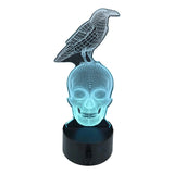 3.35" Raven on Skull 3D LED Light - Magick Magick.com