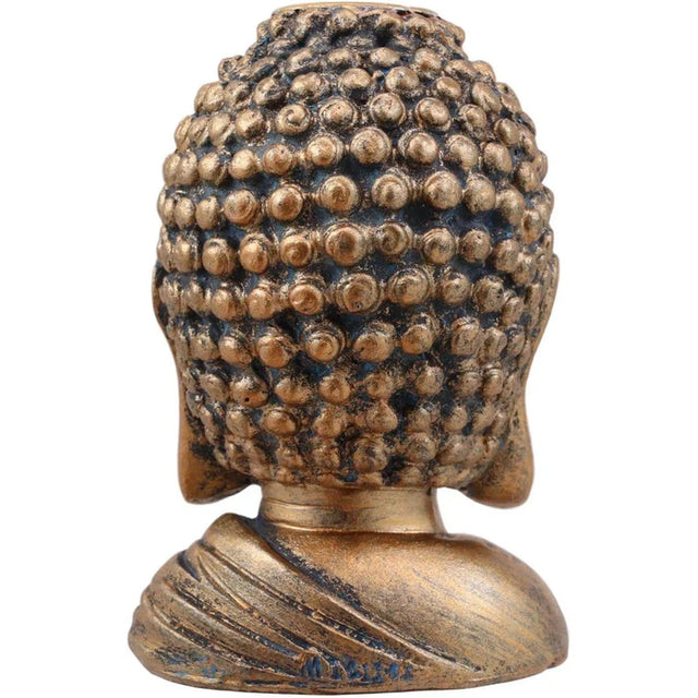 3.5" Bronze Buddha Head Backflow Incense Burner - Magick Magick.com