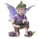 3.5" Fairy Statue - Fairy Boy with Blueberries - Magick Magick.com