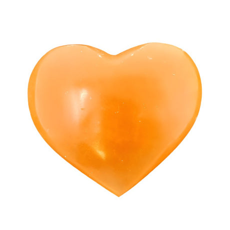 3.5" Puffed Gemstone Heart - Orange Selenite - Magick Magick.com