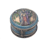 3.75" Celtic Triple Goddess Maiden Mother and Crone Round Trinket Display Box - Magick Magick.com