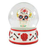 3.75" Day of the Dead Water Globe - White Red - Magick Magick.com