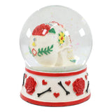 3.75" Day of the Dead Water Globe - White Red - Magick Magick.com