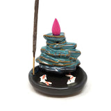 3.75" Lotus Waterfall Koi Backflow Cone Incense Burner - Magick Magick.com