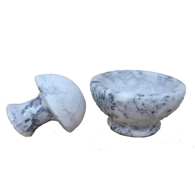 3.75" White Marble Mortar & Pestle - Magick Magick.com